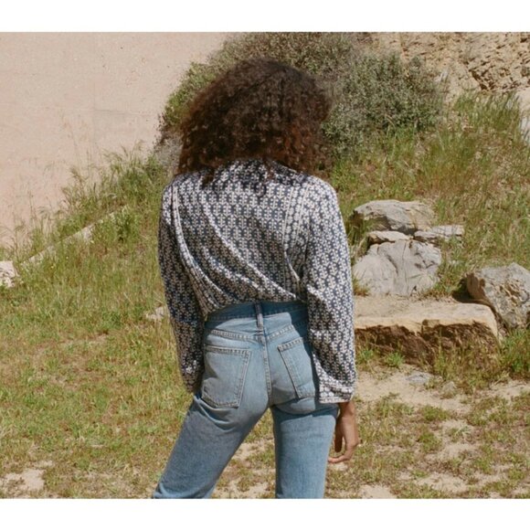 💕DOEN💕 Suri Top ~ Soledad Bloom Blue XL NWT - Picture 3 of 16